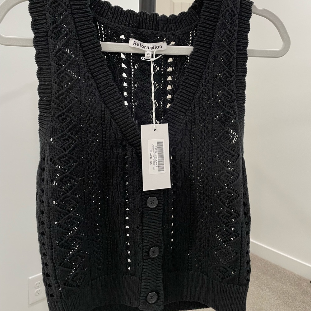 Reformation Saskia Cotton Sweater Vest